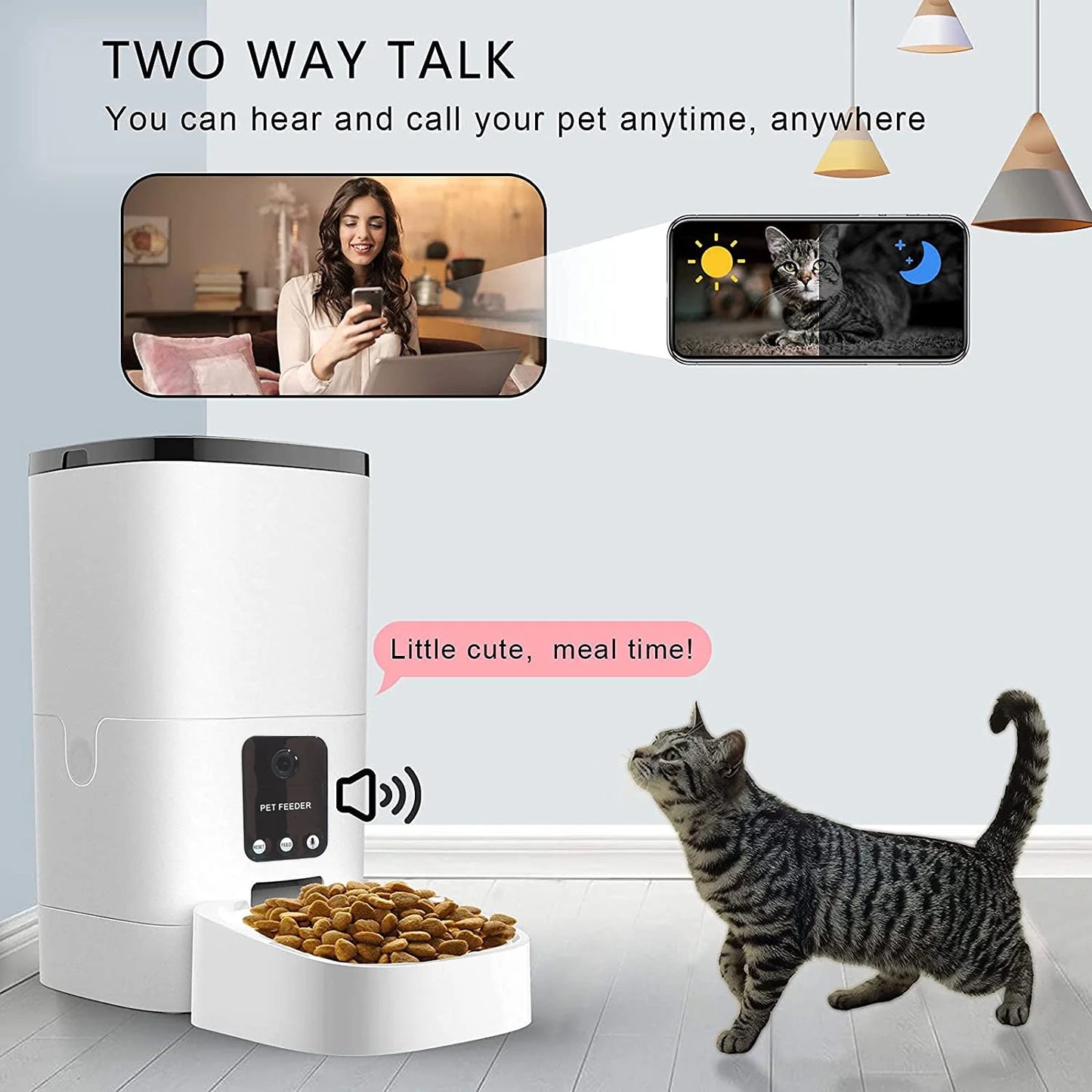 Deluxe 6L Smart Pet Feeder with 1080P Camera and App Control 