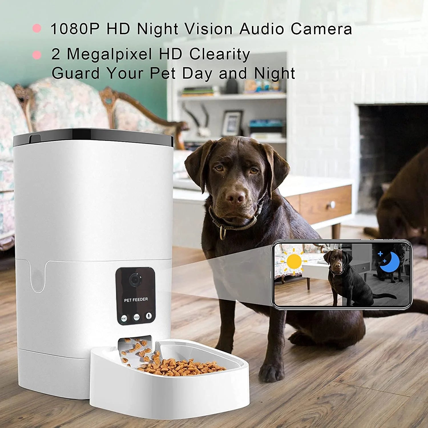 Deluxe 6L Smart Pet Feeder with 1080P Camera and App Control 