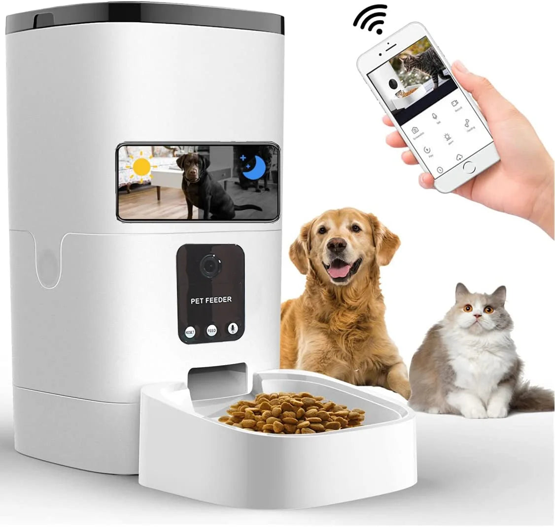 Deluxe 6L Smart Pet Feeder with 1080P Camera and App Control 